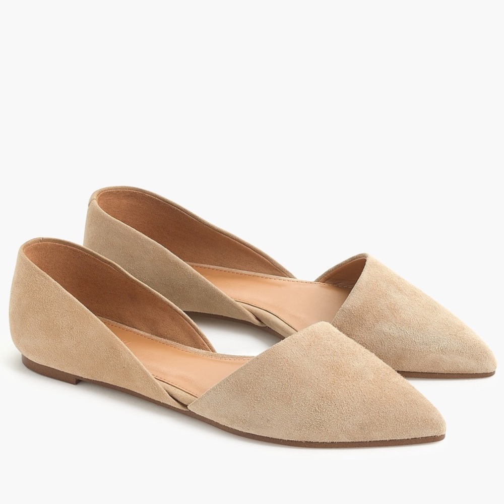 Zoe Suede D’Orsay Flats, Saddle